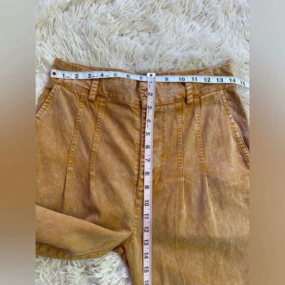 NWT YFB Pants Gold Acid Wash ButtonFly Elastic Waistband high rise pants size L - Picture 4 of 12